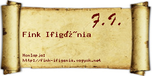 Fink Ifigénia névjegykártya